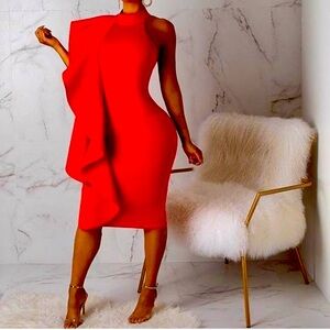 NWOT | Red Waterfall Bodycon Dress